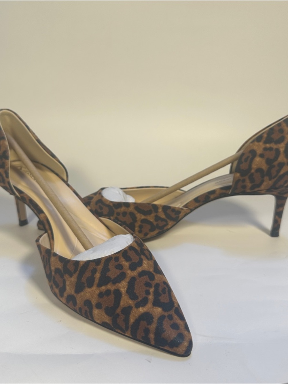 Jessica Simpson Leopard-Print Pointed Toe Kitten Heels